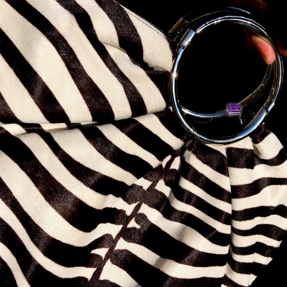 Christian Dior Soft Babe Calf Hair Zebra Animal Vintage JazzClub Collection Bag - Picture 5 of 16